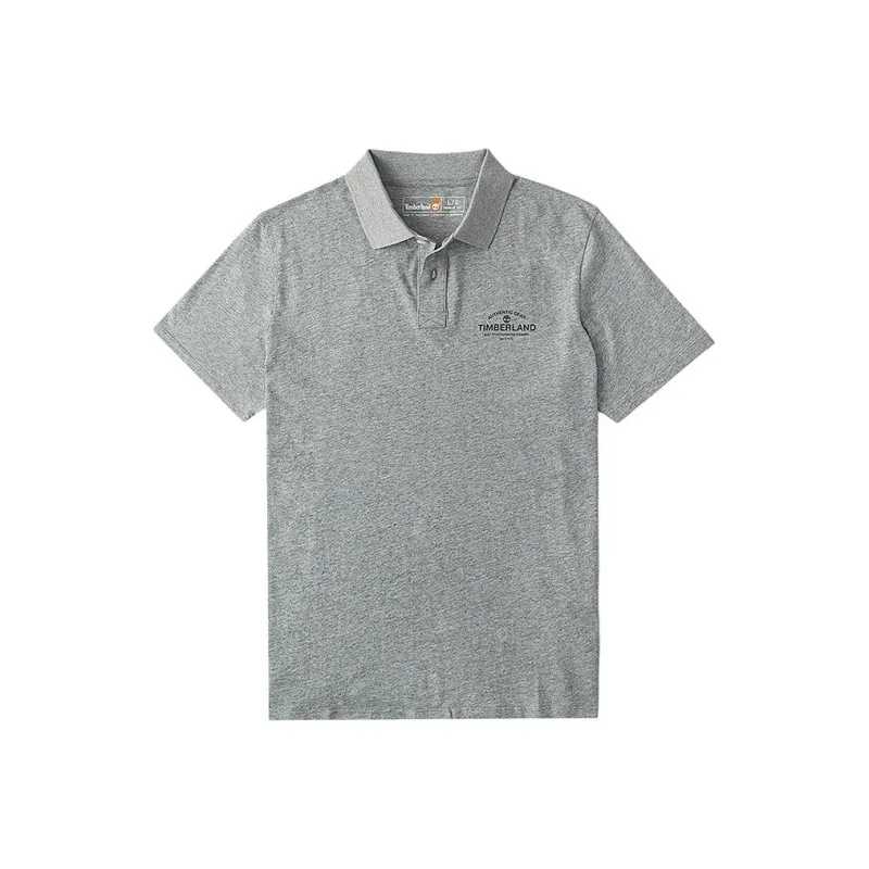 Timberland Polo Shirt Men's Medium Heather Gray-0