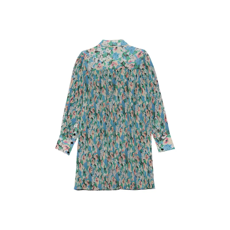 GANNI Long-Sleeved Dresses Women's Blue-1
