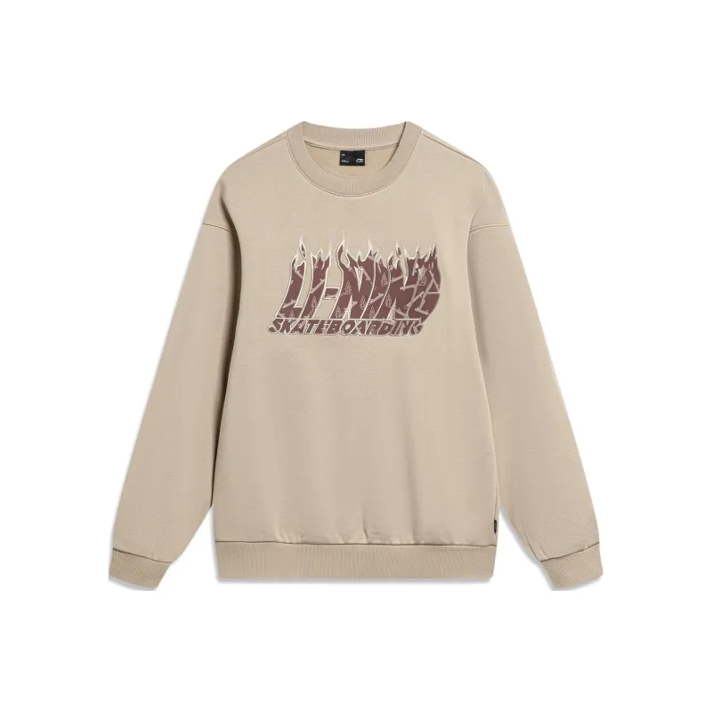 LiNing Phil Hackett Collaboration Collection Sweatshirt Unisex Light Brown Glaze-0