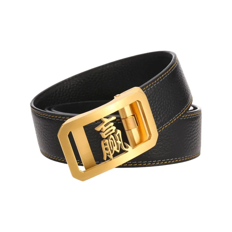 JONNY MOORE Top Grain Cow Leather Belts Men's 3.5cm-1