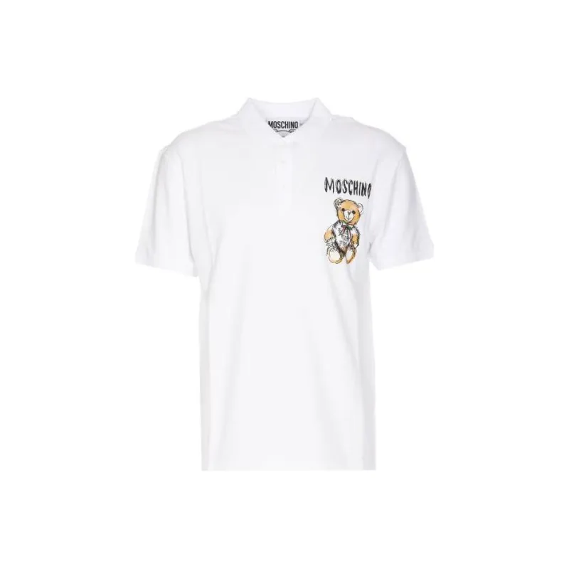 MOSCHINO Teddy Bear Printed Short-Sleeved Polo Short-0