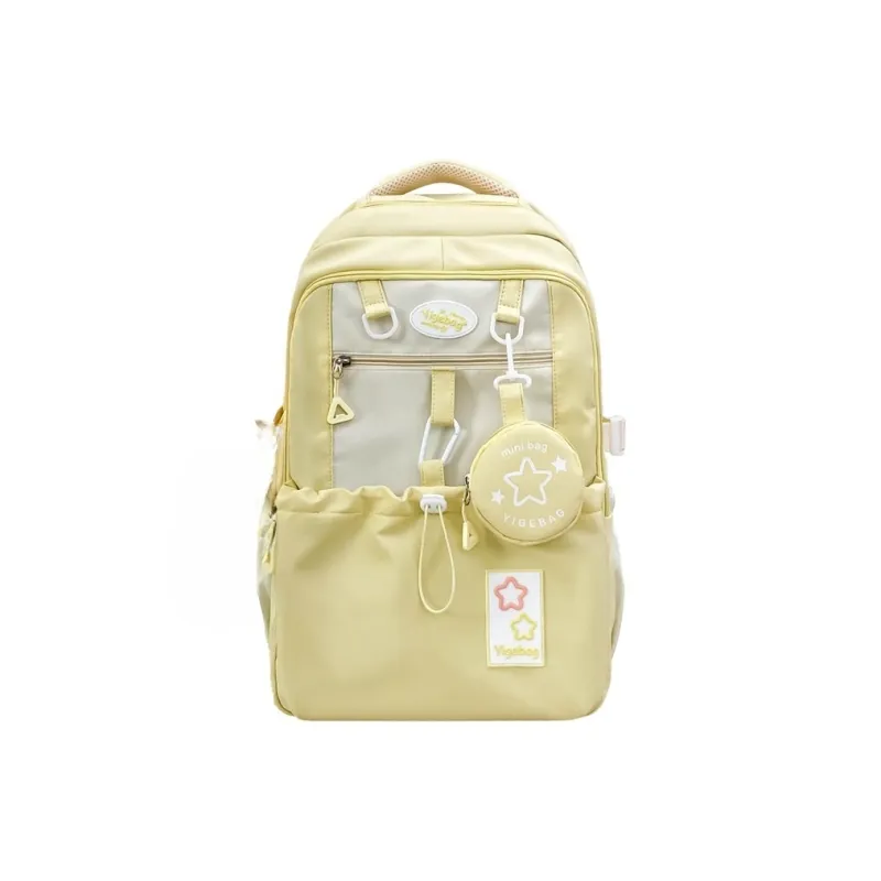 URBAN FOREST Nylon Backpack Unisex Purple/Yellow/Blue/Pink/Black-7