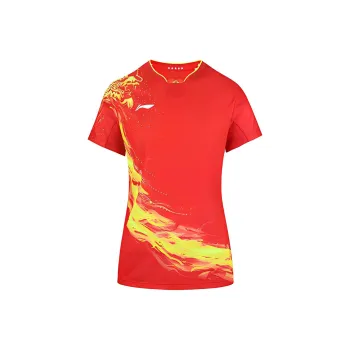 LINING Table Tennis Clothing Women's Cherry Total Crimson