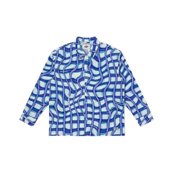 Dickies Shirts Unisex Sky Blue Wave Plaid