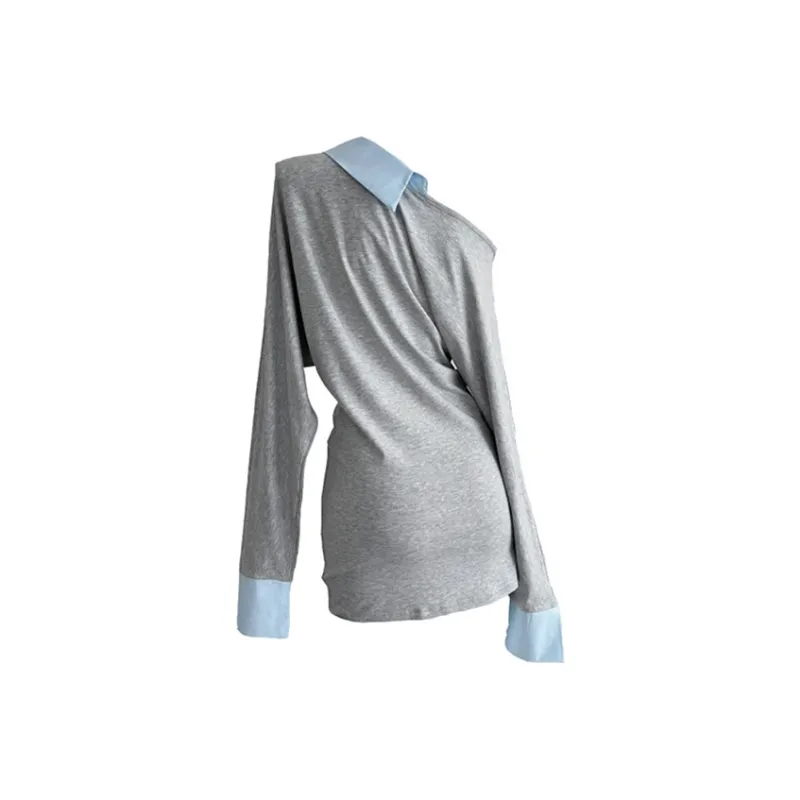 KYKW Long Sleeved Dresses Women's Gray-1