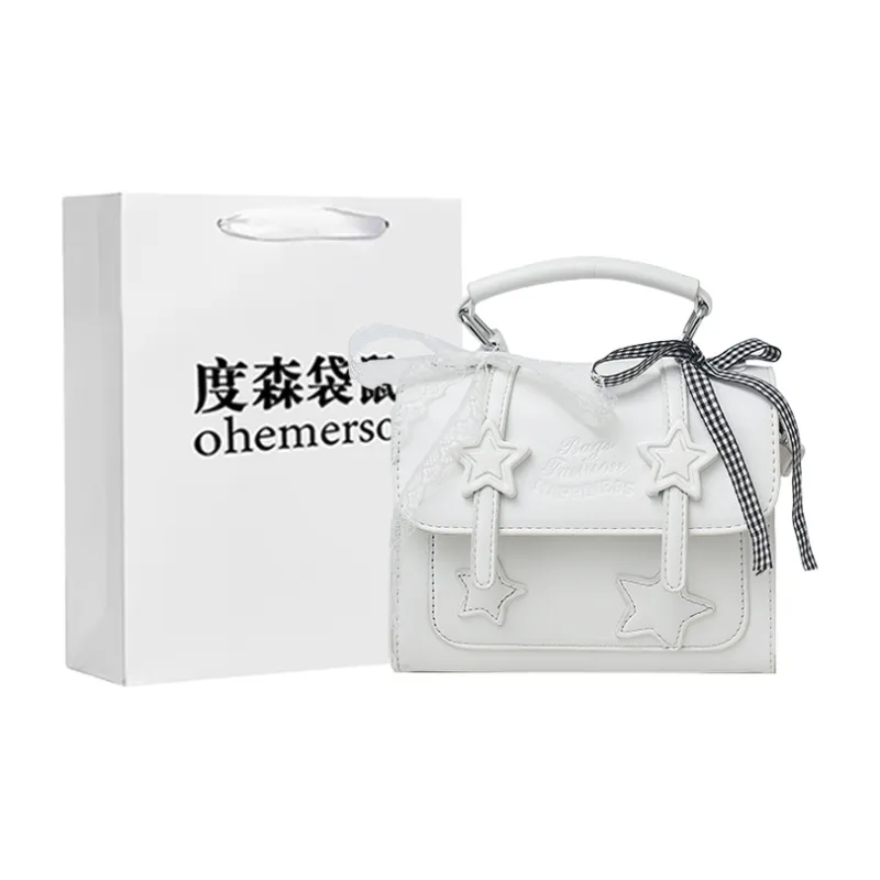 Dusen Kangaroo PU Handbag Women's White/Green/Purple/Pink/Black-0