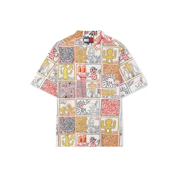 Keith Haring X Tommy Hilfiger TOMMY JEANS X Keith Haring Co branded Series Shirts Unisex Multicolor Print 02R