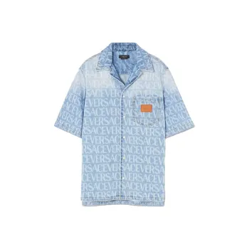 VERSACE Short Sleeved Denim Shirt