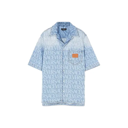 VERSACE Short Sleeved Denim Shirt