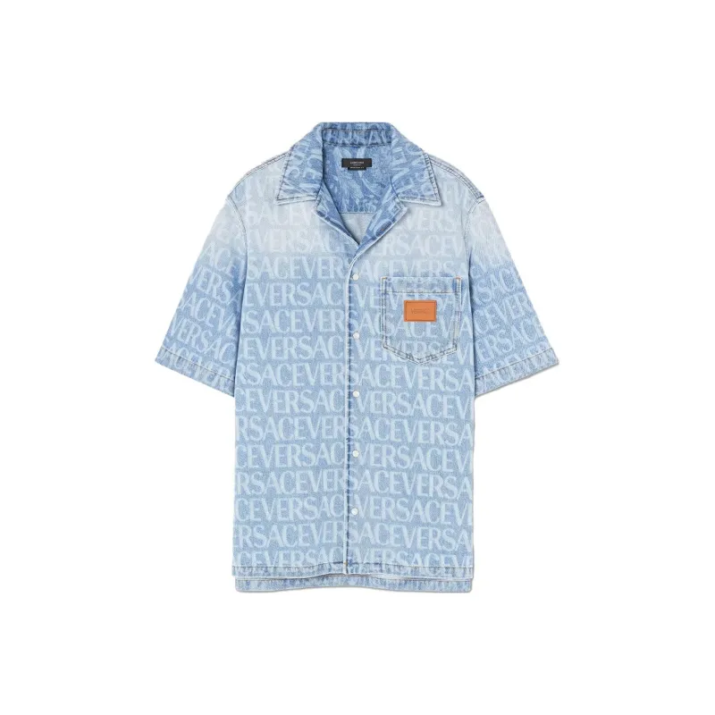 VERSACE Short Sleeved Denim Shirt-0