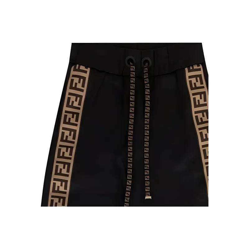 FENDI Jersey Track Pants 'Black/Tobacco'-2