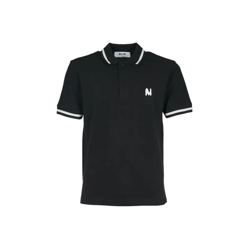 MSGM Logo embroidered Polo Shirt-0