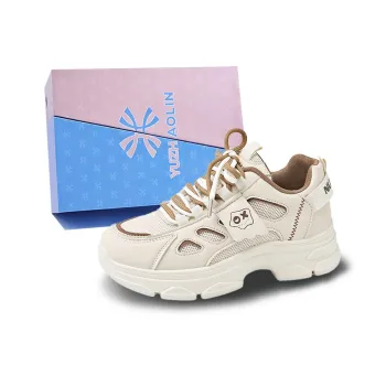 YUZHAOLIN Anti Slip And Wear Resistant Height Increasing Low Top Chunky Sneakers Women's Box