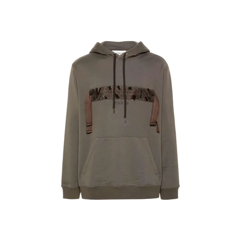 Lanvin Lace Detailed Drawstring Hoodie-0