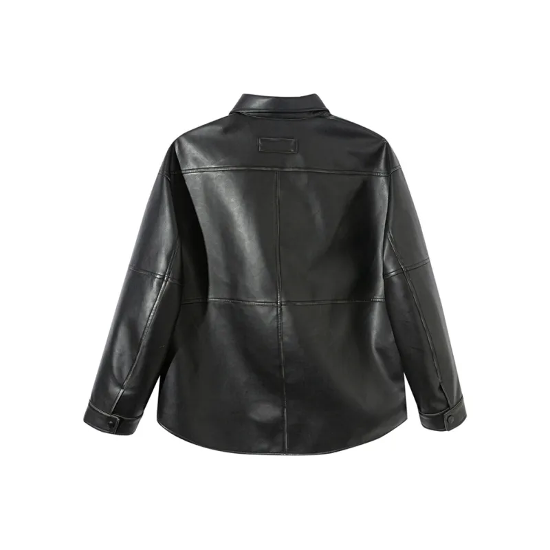 Ouyang Leather Jacket Women's Classic Black-1