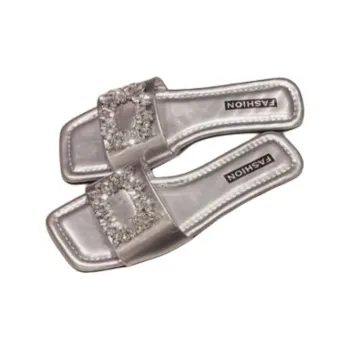 Yamada Hyakuju Slippers Silver, Black