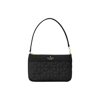 Kate Spade Spade Flower Fabric Handbag Shoulder Bag Small Size Women's Black