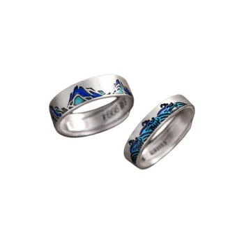 Stone Edge Poly S 999 Fine Silver Sterling Silver Rings Unisex