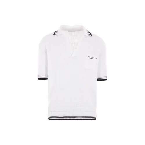 PRADA SS24 Polo Shirt Men's White
