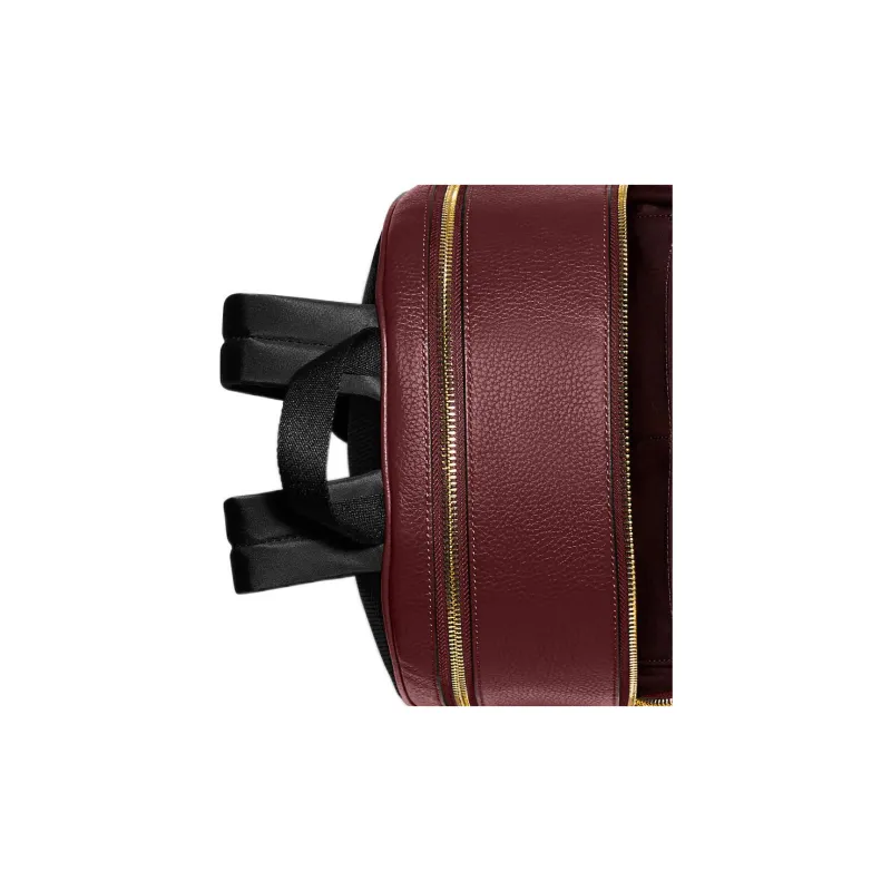 COACH Court High-Quality Pebbled Leather Backpack Large Size Women's Cherry Red-4