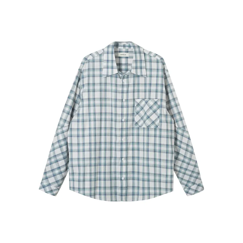 COKEIN SS25 Shirt Men's Blue And Green Plaid-0