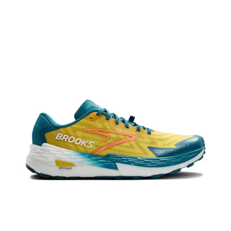Brooks Catamount 4 Cushioning, Wear Resistant Low Top Trail Running Shoes Men's Yellow-1