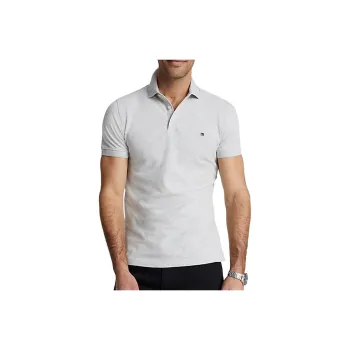 Tommy Hilfiger Polo Shirt Men's Light Gray