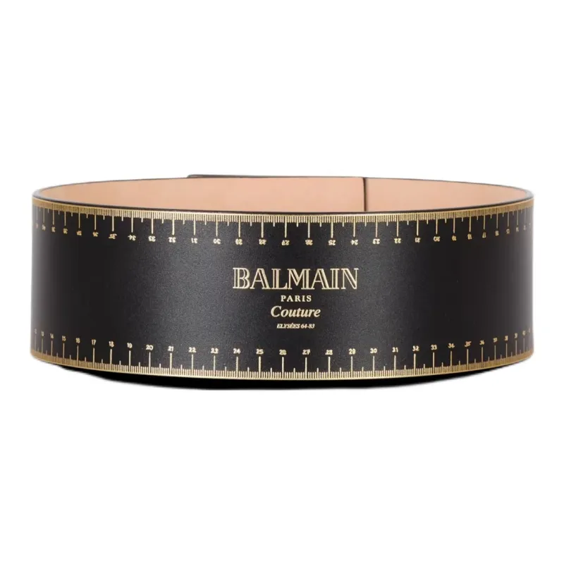 BALMAIN Calfskin, Metal, Metal, Leather Belts Unisex Black 7.5CM-0