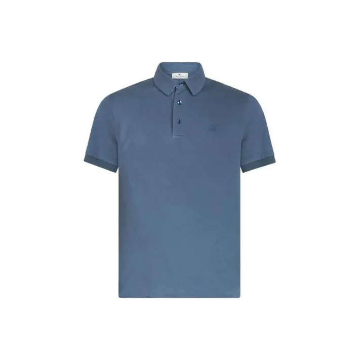 ETRO Logo Embroidered Short Sleeved Polo Shirt-0