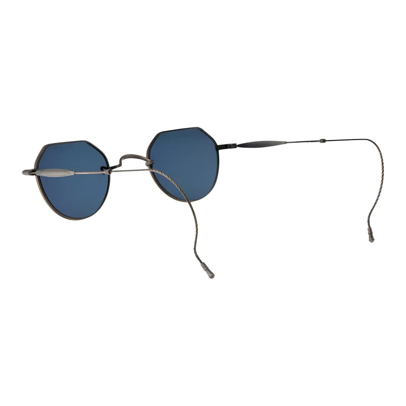 Matsuda Titanium Round Sunglasses Men's Black-1