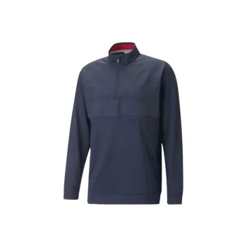 PUMA VOLITION Camo Cover Quarter-Zip Men's Golf Top Sweatshirt Men's Marine Blue