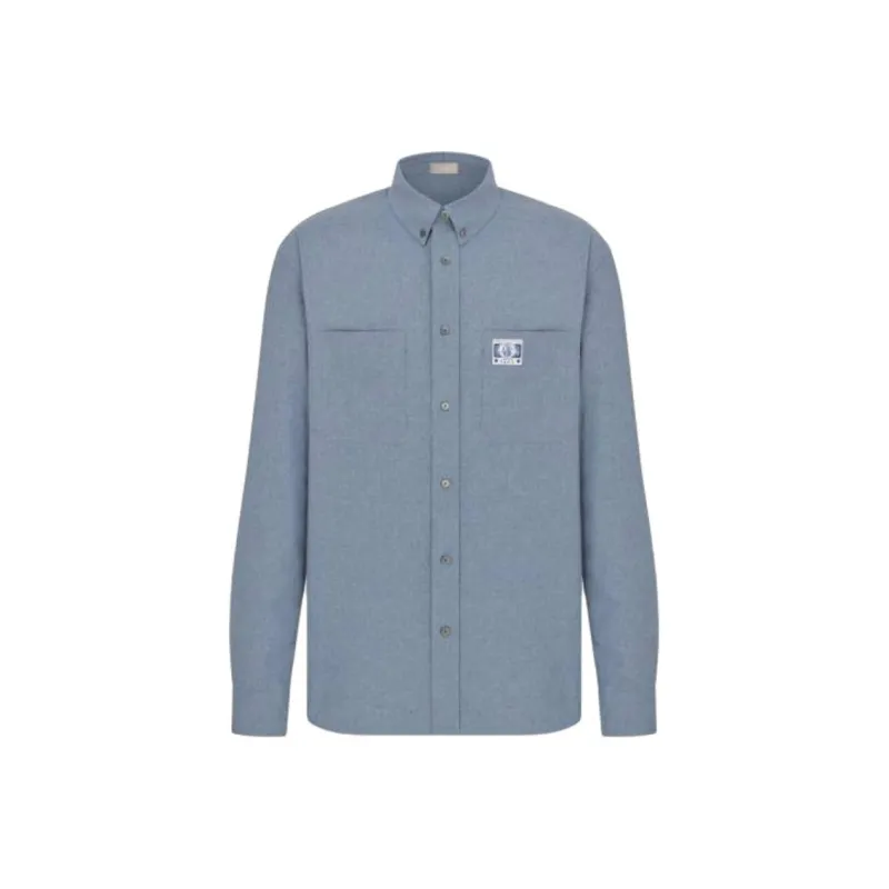 DIOR Shirts Men Blue-0