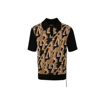 AMIRI Repeat Intarsia knit Polo Shirt