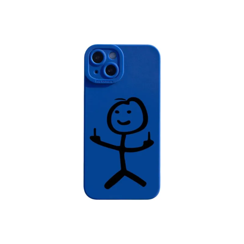 Wei Xin TPU Material Quirky Matchstick Character Phone Cases Compatible With IPhone 16/15 Pro Max/Apple 13/14 Pro/Max-4