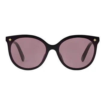 LOUIS VUITTON Oval Sunglasses Women's Black