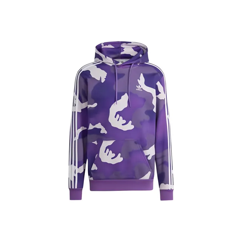 Adidas Originals GRAPHICS CAMO ALLOVER PRINT HOODIE Sweatshirt Men's Active Purple-0