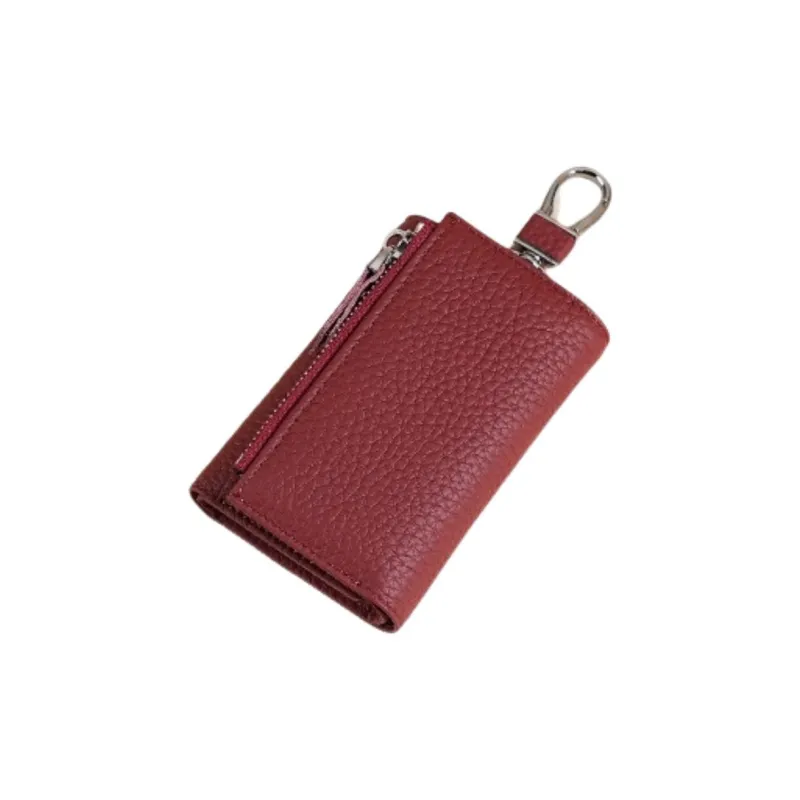 Tong Tong Rabbit Cow Leather Key Pouch Women's Gray/Denim Blue/Brown/Red/Black-3