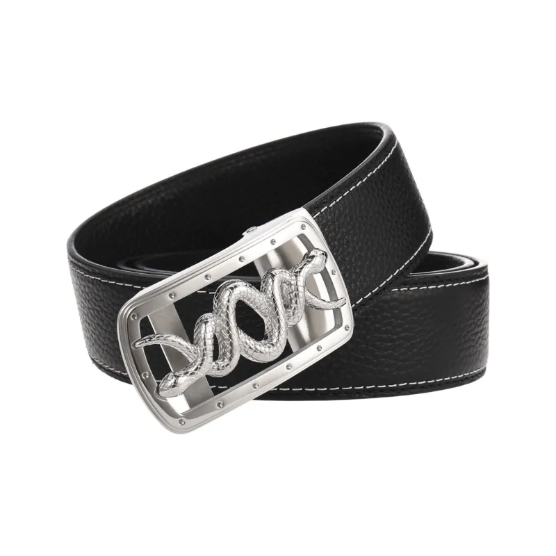 JONNY MOORE Top Grain Cow Leather Belts Men's 3.5cm-1