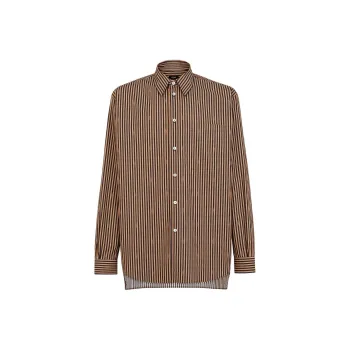FENDI Pequin Striped Poplin Shirt