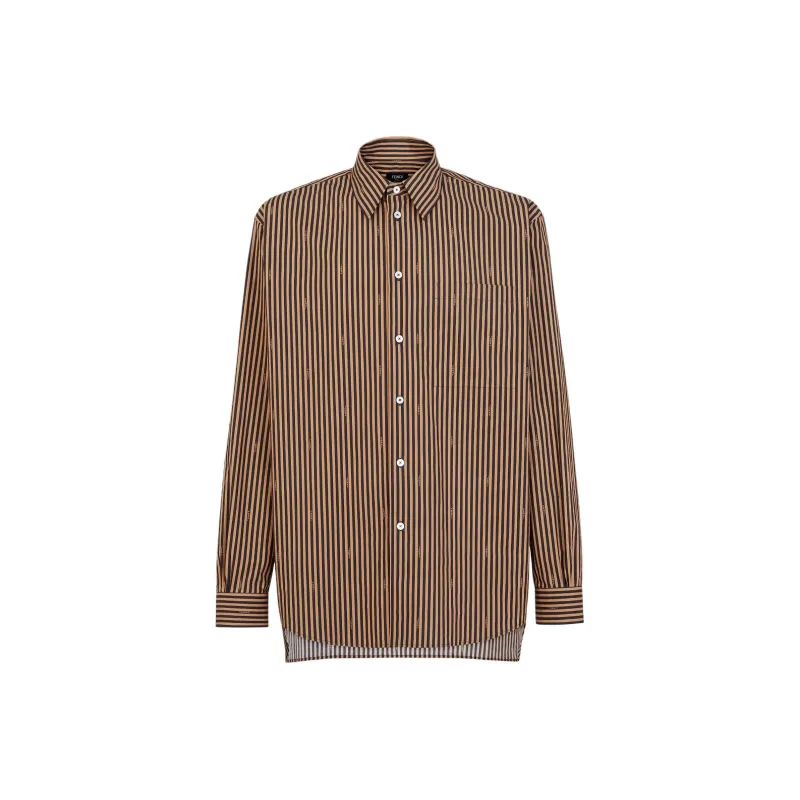 FENDI Pequin Striped Poplin Shirt-0