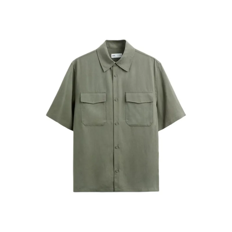 ZARA Shirts Men Khaki-0
