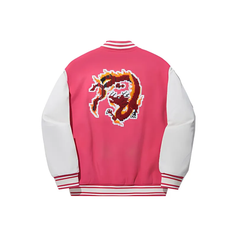 LiNing Baseball Jacket Men's Plum Red Beige White-1