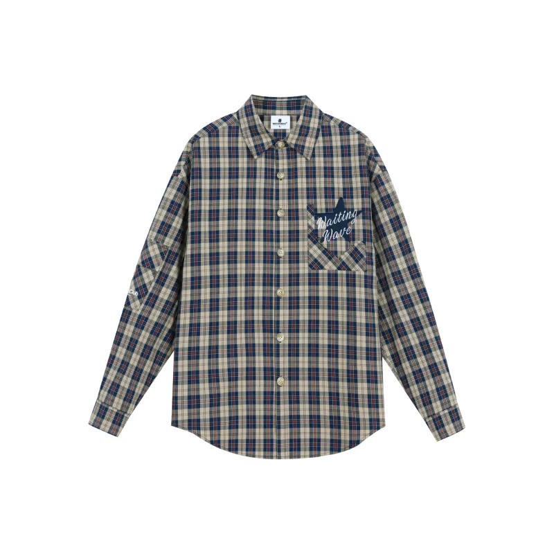 WAITINGWAVE Shirt Unisex Navy Blue-0
