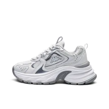 Kappa K Spice Back to Back Anti Slip Wear Resistant Low Top Chunky Sneakers Women's Classic White Cool Gray