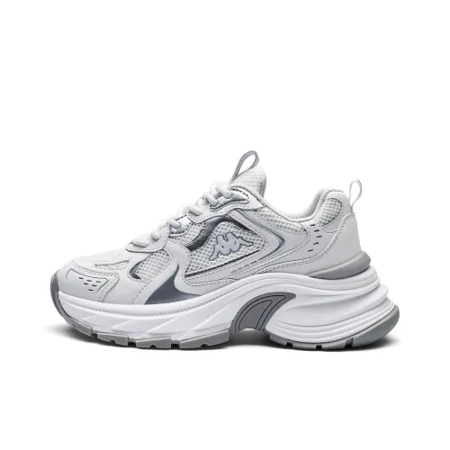 Kappa K Spice Back to Back Anti Slip Wear Resistant Low Top Chunky Sneakers Women's Classic White Cool Gray