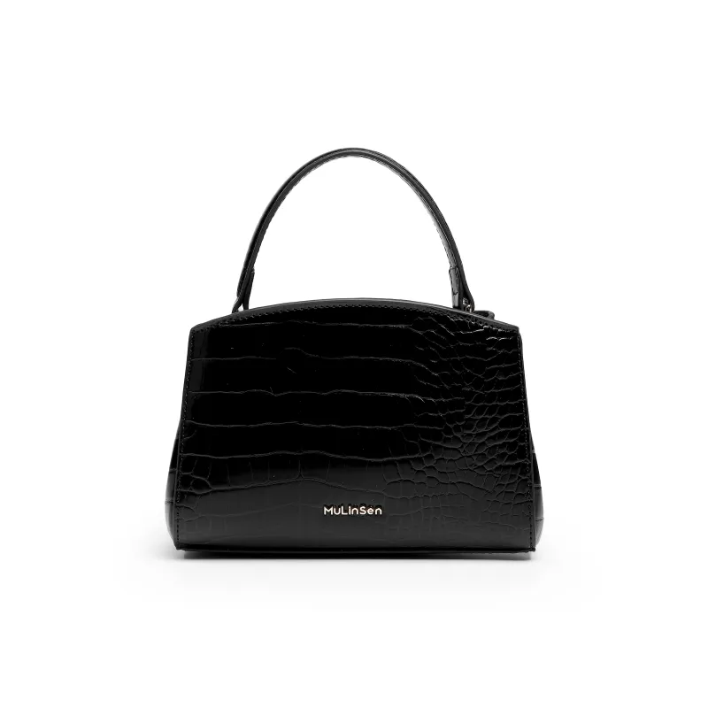 Mulinsen Crocodile Pattern Kelly Bag PU Handbag Trumpets Women's Multicolor-9