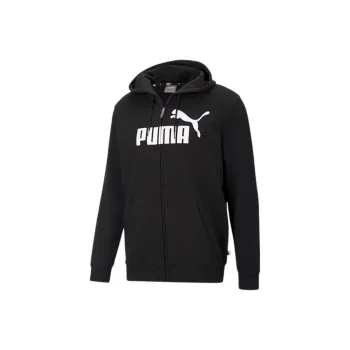 PUMA Training Essential Essentials Big Logo Full-Zip Men's Hoodie Sweatshirt Men's Black