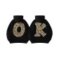 Black Leopard Print OK Letter 2 Pack