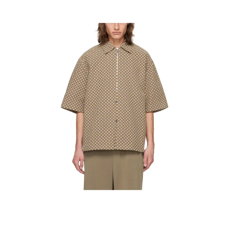 Le 17 Septembre SS24 Zip Shirt Shirt Men's Brown-0