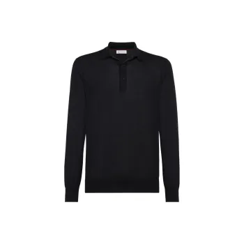 Brunello Cucinelli Long Sleeved Knitted Polo Shirt